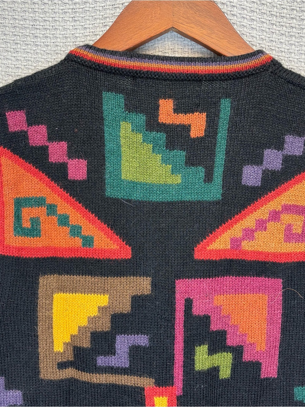 Vintage Illary Baby Alpaca Vest Women Med Southwest Colorful Boho Festival HTF - Picture 7 of 10
